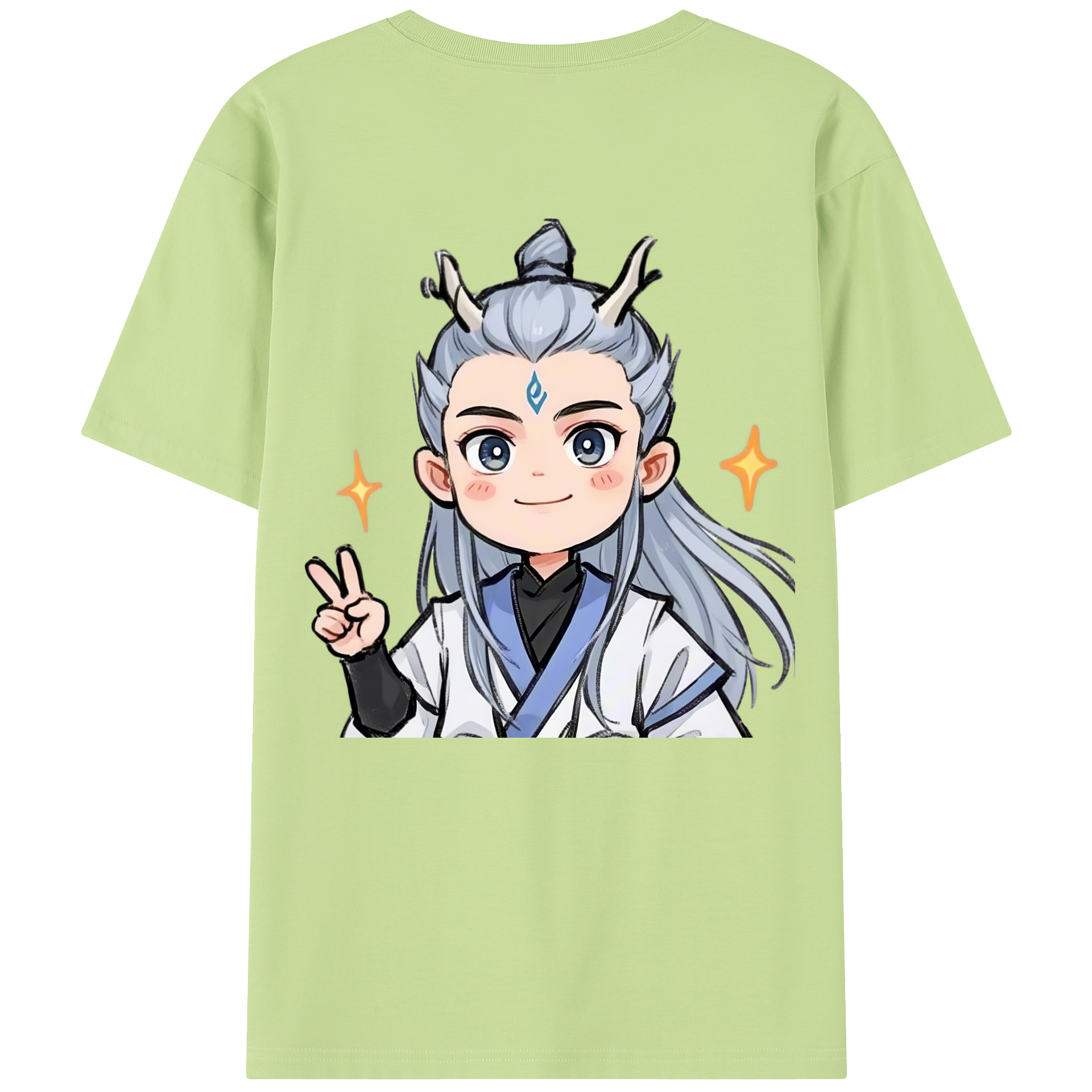 （画像用） Ne Zha 2 ナタ 魔童の大暴れ 綿100％半袖Tシャツ（背面プリント）